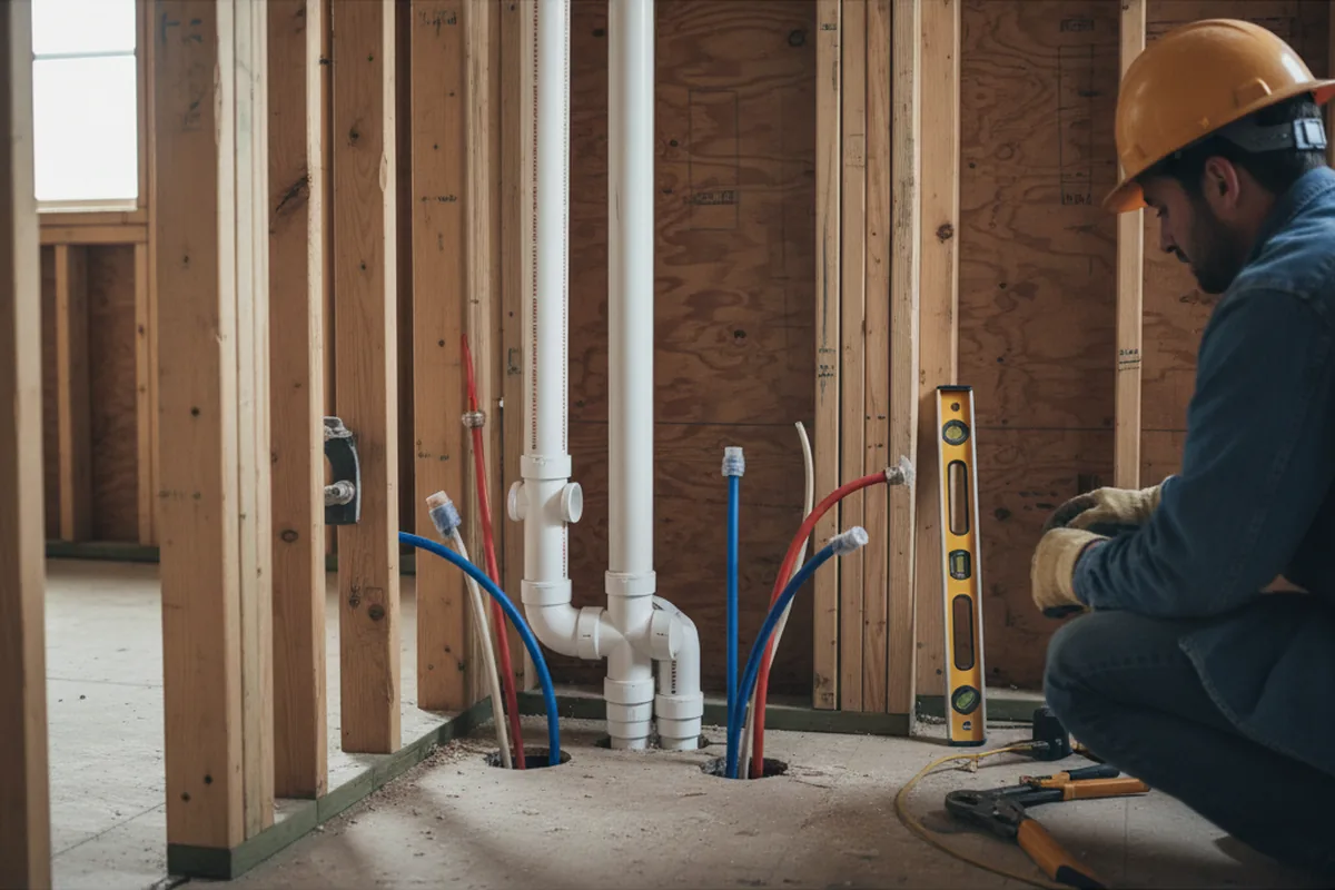 Drain and supply rough-in during Garbage Disposal Repair in Noxapater